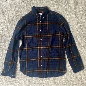 NWT H&M Navy Mustard Cotton Flannel - S